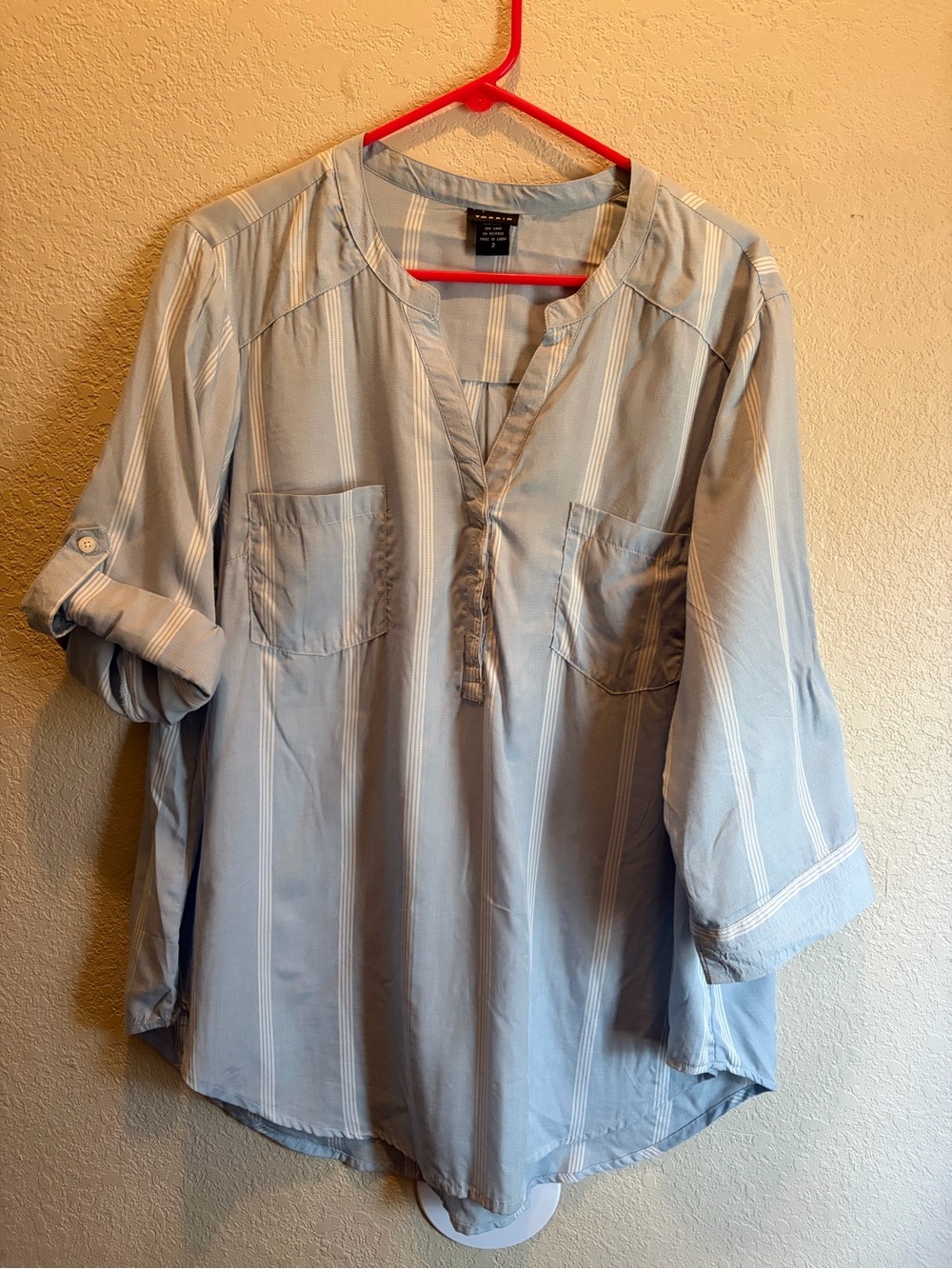 torrid Light Blue Striped Relaxed Pullover Tunic